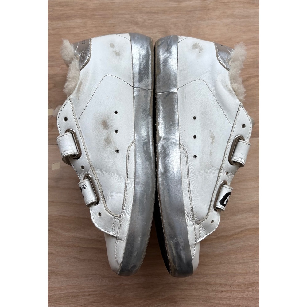 Golden Goose Old School Leather Glitter Star Sneakers Shearling Women's 36 US 6 - Picture 5 of 10